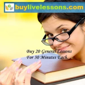 buy 20 general live online lessons for 30 minutes each.