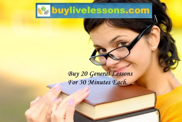 buy 20 general live online lessons for 30 minutes each.