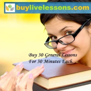 buy 30 general live online lessons for 30 minutes each.