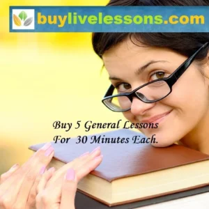 buy 5 general live online lessons for 30 minutes each.