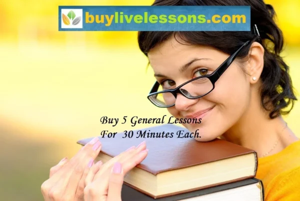 buy 5 general live online lessons for 30 minutes each.